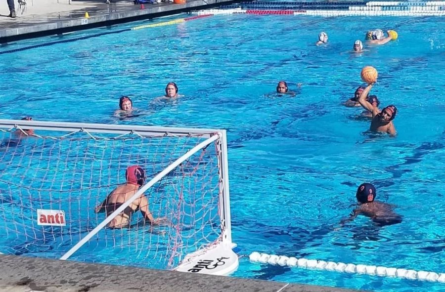SHS+water+polo+team+sets+up+for+a+goal.+Contributed+by+Stuart+Torres