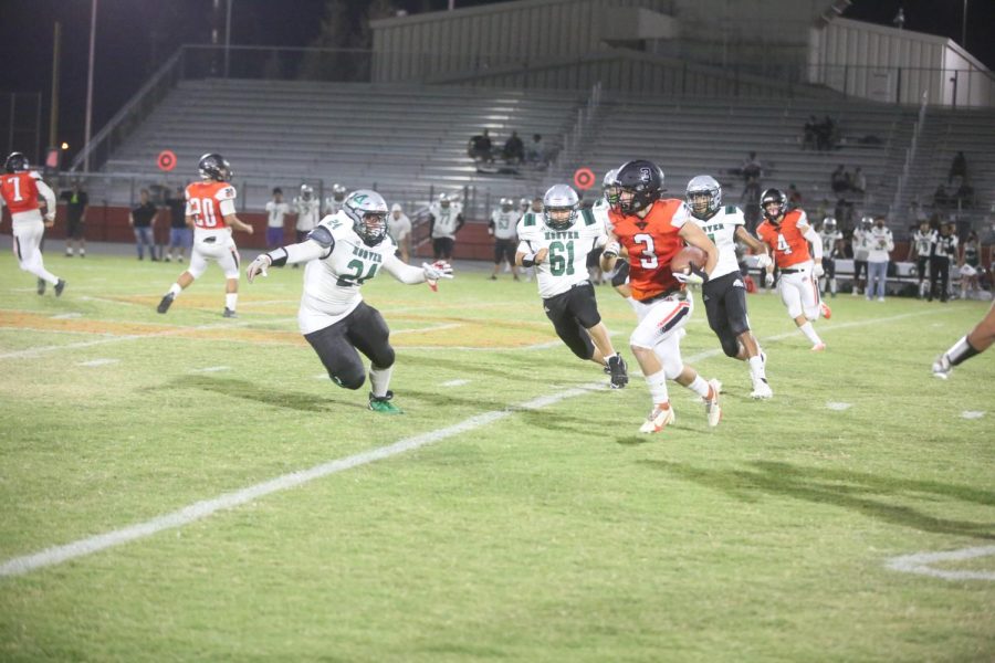 Number 3, Dominic Gonzales, running to the end zone. 