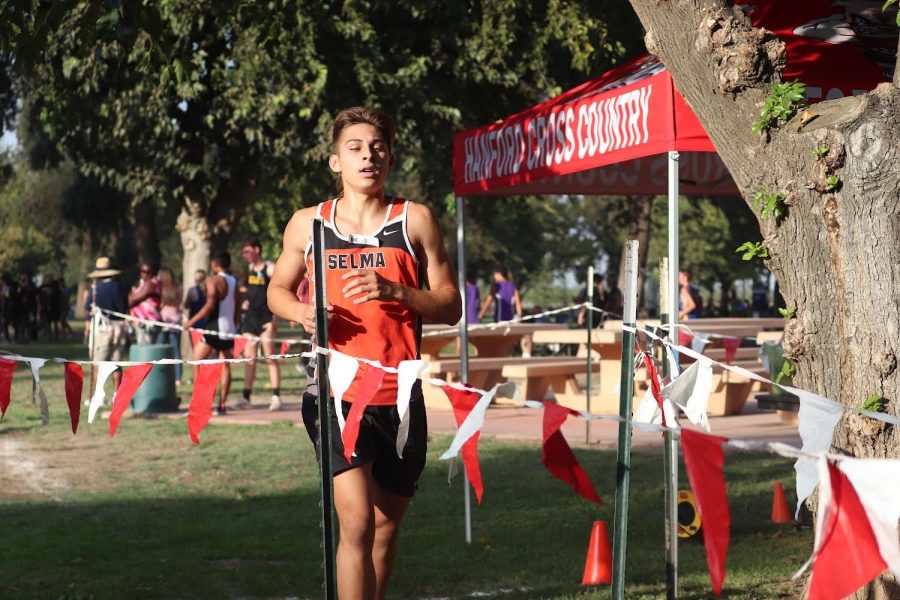 Malachi Carrasco races to the finish line. 