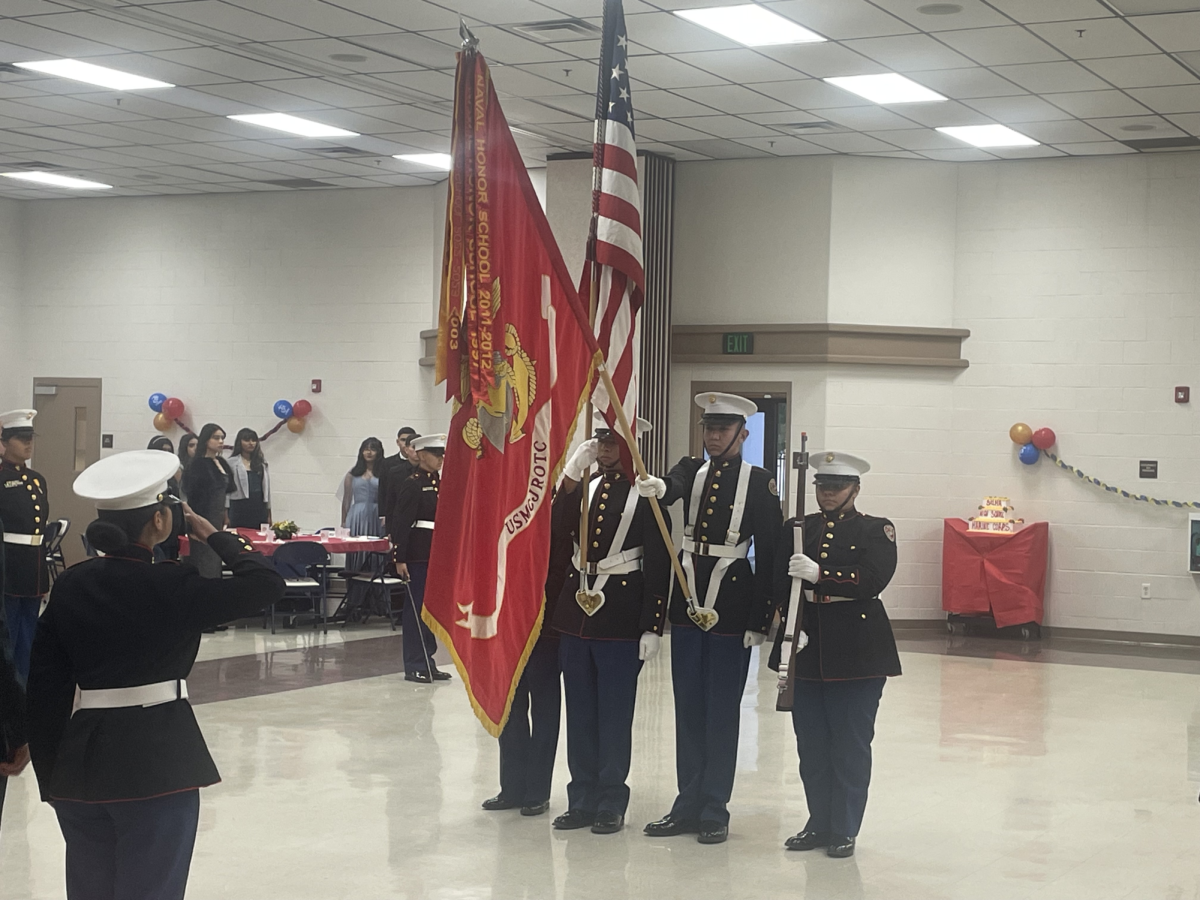 MCJROTC’s Color guard takes their vital role in the main ceremony.

