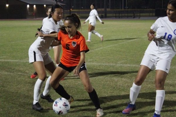 Lilliana Huerta steals the ball from the opposing team 