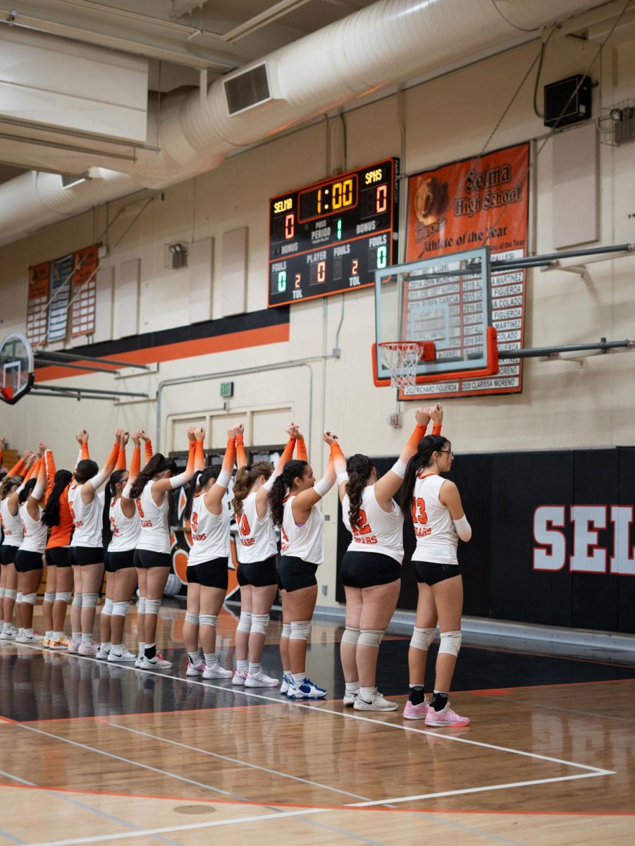 Selma High’s girls volleyball team lines up for one last senior night. 