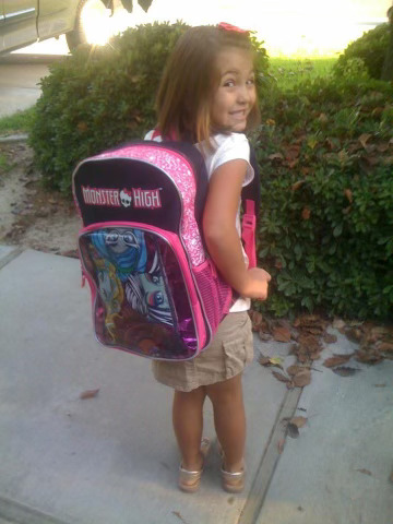 Kimberly on her first day of Kindergarten. 