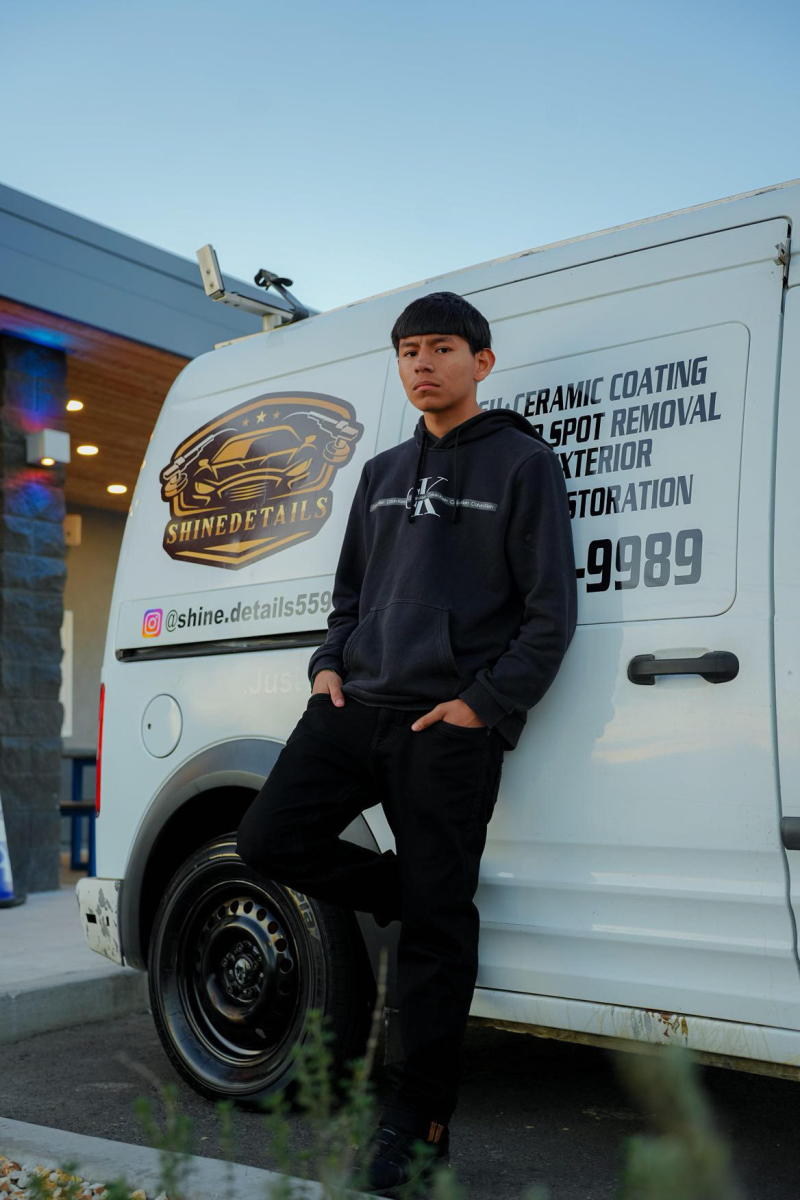 Jose Garcia and his business' professional auto. 