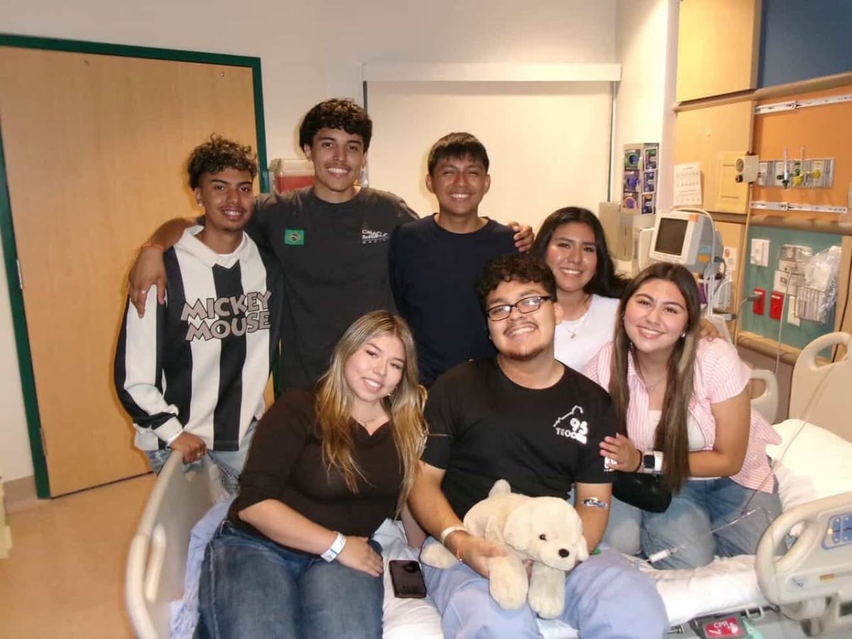 Temo and his friends share a photo together after visiting him at Valley Children’s. 